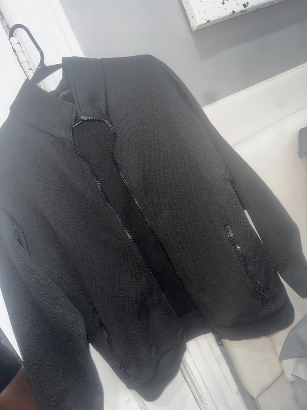 Louis Vuitton Black Embossed Monogram Textile